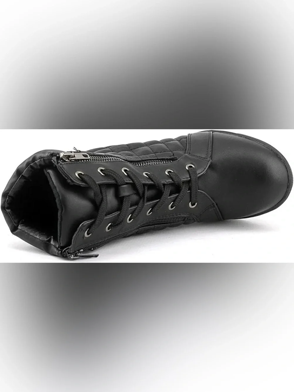 Madden Girl Women's Baaxter Round Toe Fashion Sneakers Quilted Wedge Black 8